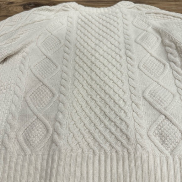 Aritzia Sunday Best Lima Cable Knit Sweater Heather Light Oatmeal Sz Medium - Picture 14 of 15